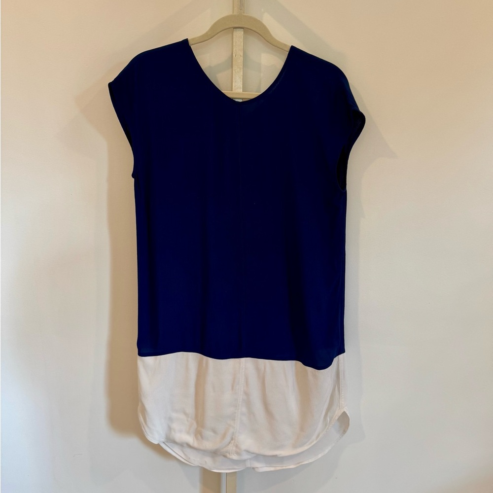Madewell Blue and White Boxy Mini Dress